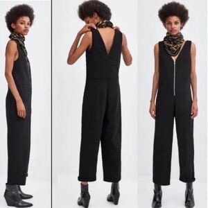 Zara Black Sleeveless Jumpsuit